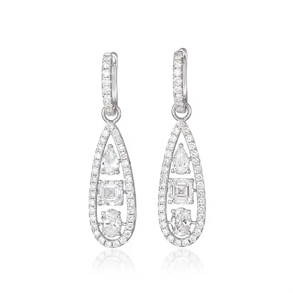 lab diamond geometric earrings lever back 2 lab diamond geometric earrings lever back 2