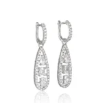 lab diamond geometric earrings lever back 3