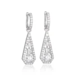 lab diamond geometric earrings lever back 4