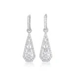 lab diamond geometric earrings lever back 5