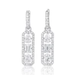 lab diamond geometric earrings lever back 6