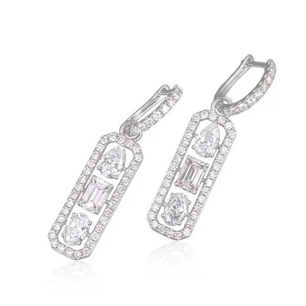 lab diamond geometric earrings lever back 7 lab diamond geometric earrings lever back 7