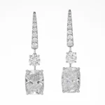 lab diamond lever back drop earrings radiant 4ct