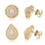 lab diamond multi halo stud earrings 1