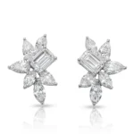 lab diamond stud earrings emerald cut 1