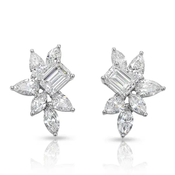 lab diamond stud earrings emerald cut 1