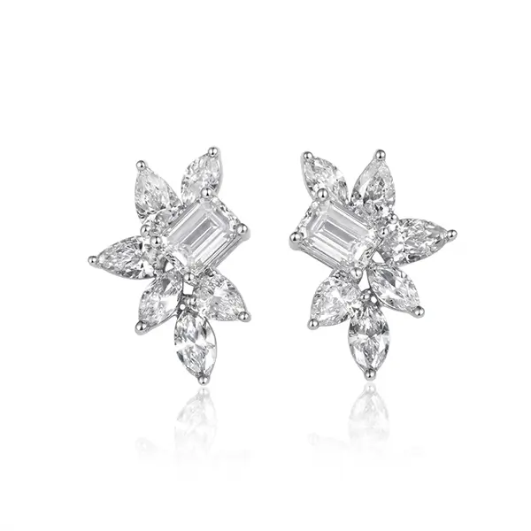lab diamond stud earrings emerald cut 2 lab diamond stud earrings emerald cut 2