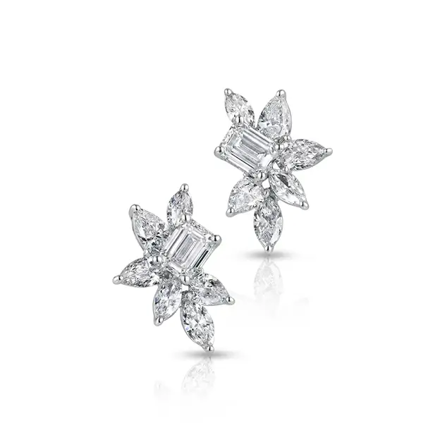 lab diamond stud earrings emerald cut 3 lab diamond stud earrings emerald cut 3