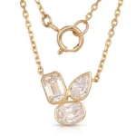 lab diamond three-stone necklace 1