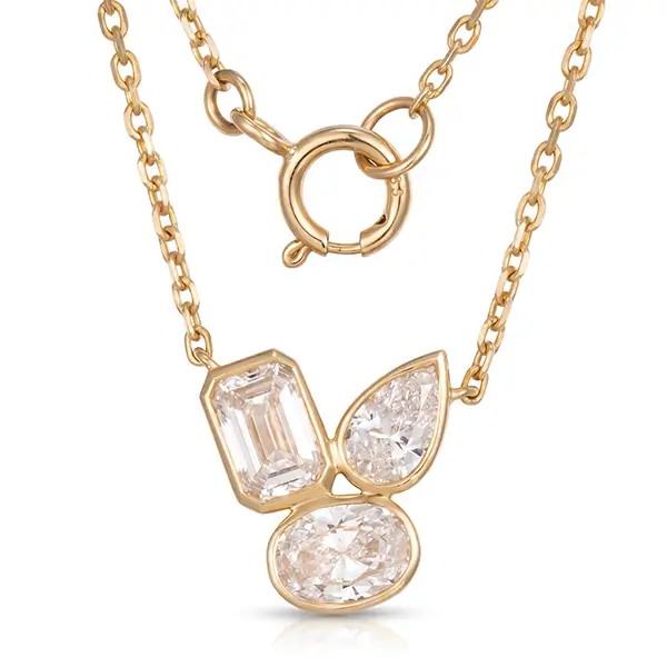 lab diamond three-stone necklace 1 lab diamond three-stone necklace 1