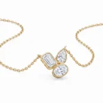 lab diamond three-stone necklace 2