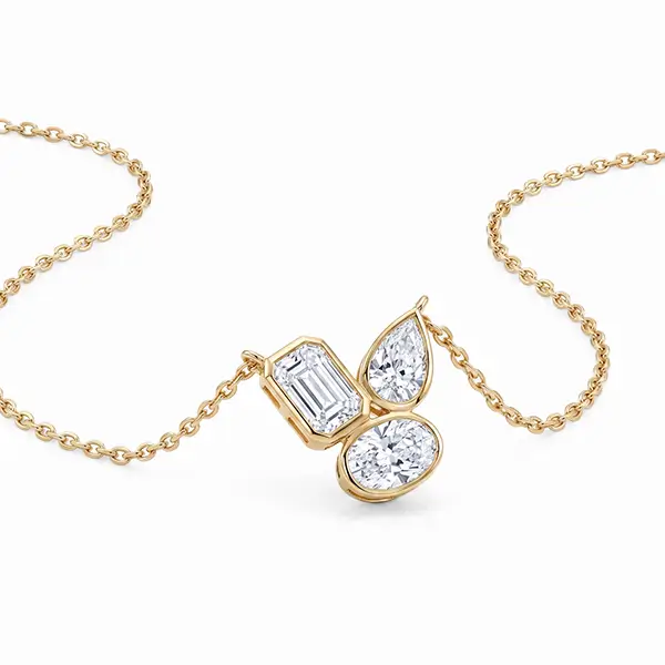 lab diamond three-stone necklace 2 lab diamond three-stone necklace 2