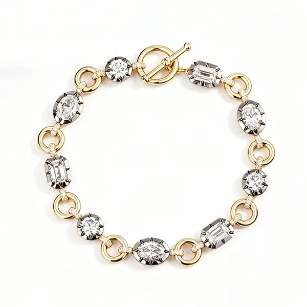 lab diamond two tone gold bracelet 1 lab diamond two tone gold bracelet 1