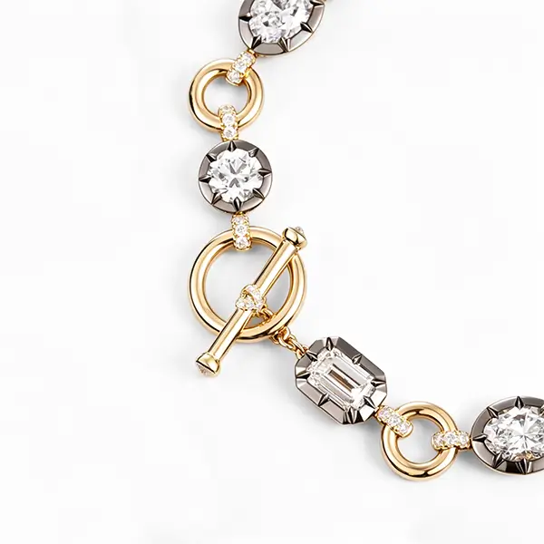 lab diamond two tone gold bracelet 2 lab diamond two tone gold bracelet 2