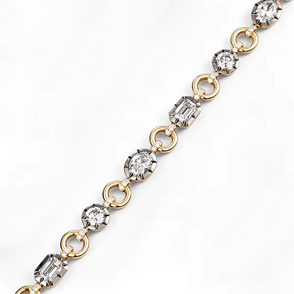lab diamond two tone gold bracelet 3 lab diamond two tone gold bracelet 3