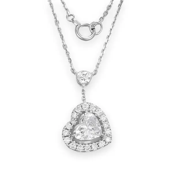 lab grown diamond heart pendant necklace 1