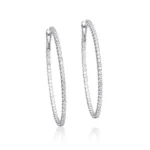 lab grown diamond hoop earrings white gold 2