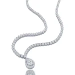lab grown diamond tennis necklace white gold 1