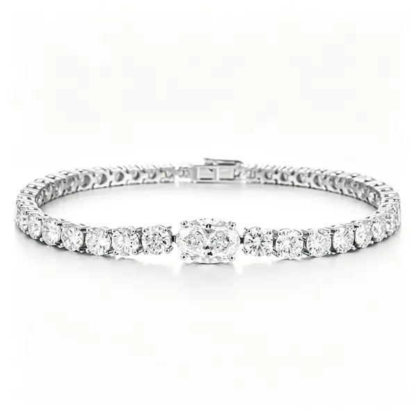 oval round lab diamond tennis bracelet​ 1