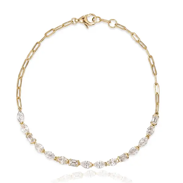 paperlink chain bracelet lab diamond 1