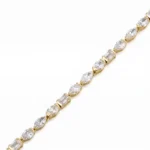 Lab Grown Diamond Bracelet Paperlink Chain 14k Gold thumbnail