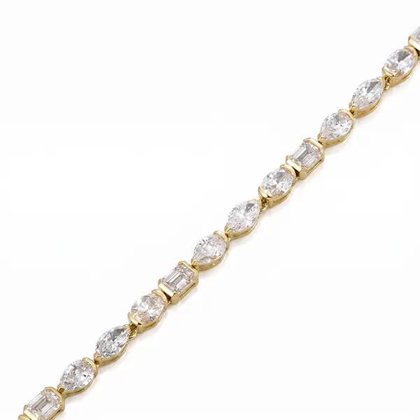 Lab Grown Diamond Bracelet Paperlink Chain 14k Gold Lab Grown Diamond Bracelet Paperlink Chain 14k Gold