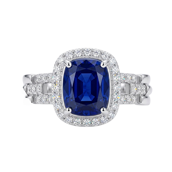 split shank cushion halo engagement ring 1