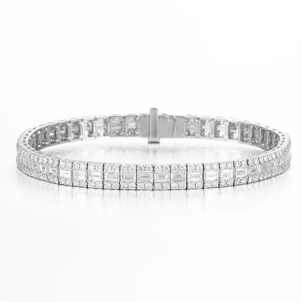 three tier lab diamond tennis bracelet 1