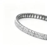 White Gold Lab Diamond Tennis Bracelet​ Emerald Three Tier thumbnail