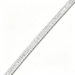 White Gold Lab Diamond Tennis Bracelet​ Emerald Three Tier thumbnail