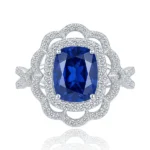 vintage blue lab grown sapphire ring 3ct 1