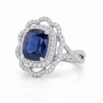 vintage blue lab grown sapphire ring 3ct 2