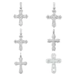 vintage lab diamond cross pendant 1