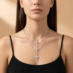 vintage lab diamond cross pendant 10