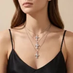 vintage lab diamond cross pendant 12