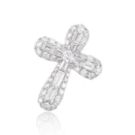 vintage lab diamond cross pendant 2