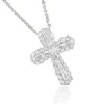 vintage lab diamond cross pendant 3