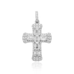 vintage lab diamond cross pendant 4