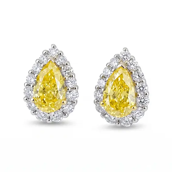 yellow lab grown diamond stud earrings 1