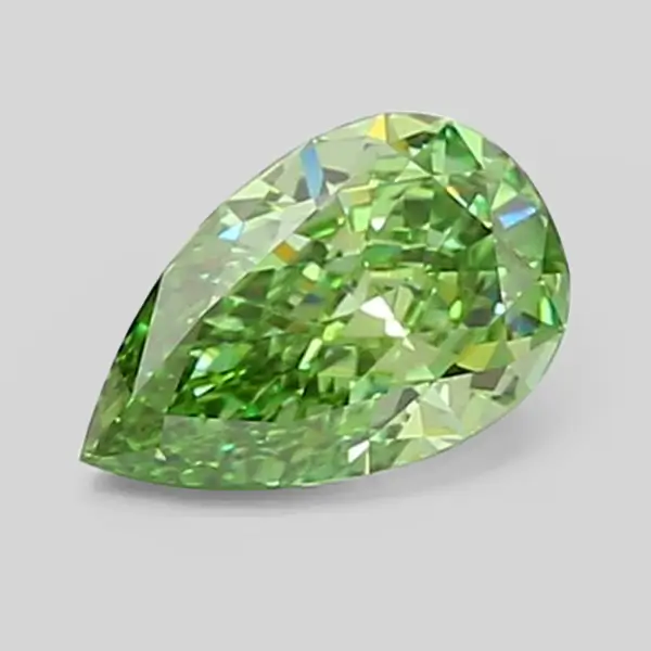 Lab Diamond Green Pear Fancy Vivid 1.54ct