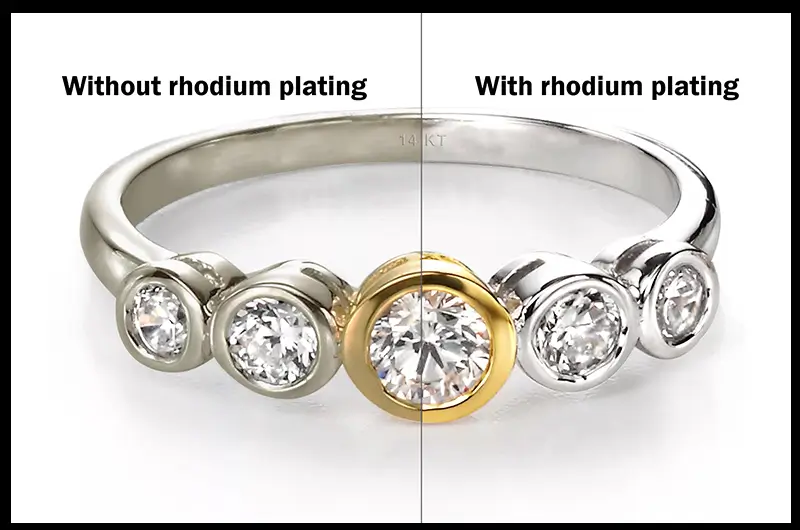 rhodium plating for white gold