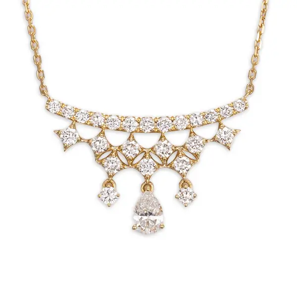 14k Lab Diamond Necklace Star Smile