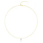 18K Gold Wire Collar Necklace Solitaire