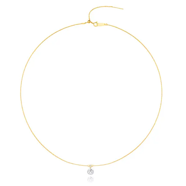 18K Gold Wire Collar Necklace Solitaire 18K Gold Wire Collar Necklace Solitaire