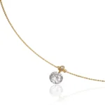 18K Gold Wire Collar Necklace Solitaire 3