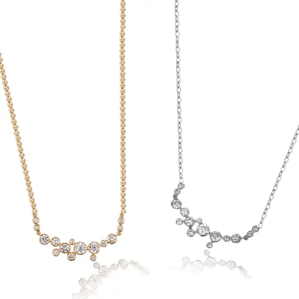 Bubble Bezel Lab Diamond Necklace Bubble Bezel Lab Diamond Necklace