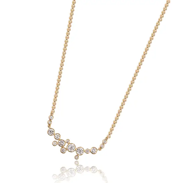 Bubble Bezel Lab Diamond Necklace 4 Bubble Bezel Lab Diamond Necklace 4