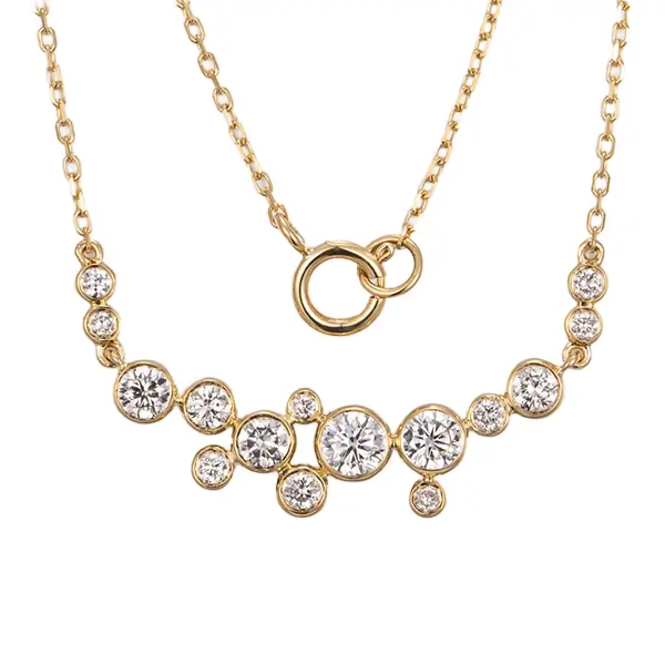 Bubble Bezel Lab Diamond Necklace 5 Bubble Bezel Lab Diamond Necklace 5