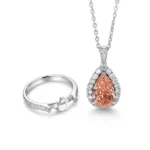 Convertible Ring Pendent Lab Diamond Pink 2