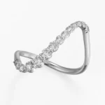 Curved Lab Diamond Wedding Band